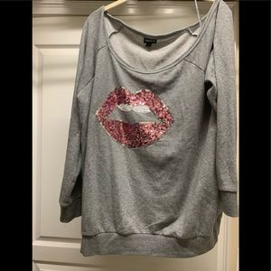 Torrid sweatshirt w sequin lips